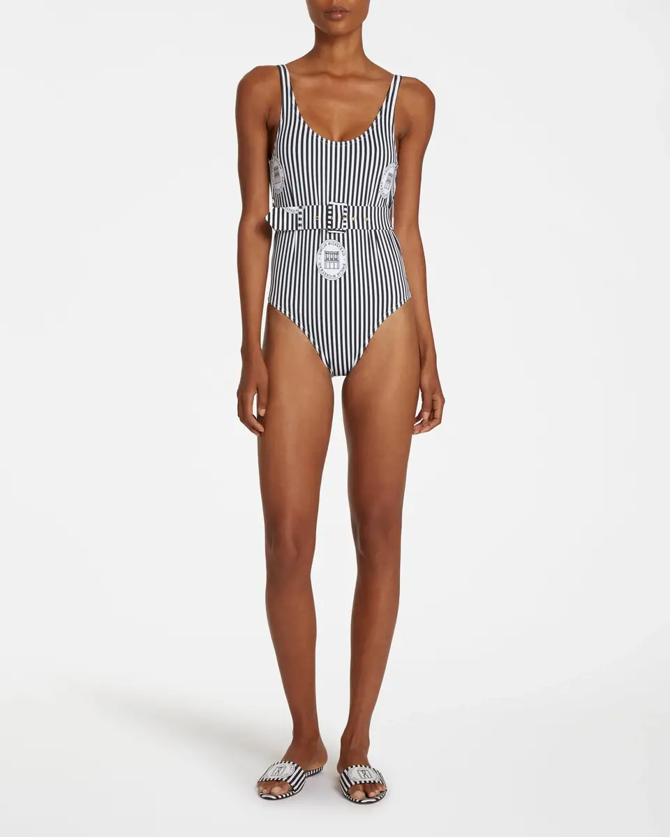 Emporio Sirenuse Jenny One Piece Monogram Striped | Thumbnail 2 Emporio Sirenuse Jenny One Piece Monogram Striped | Thumbnail 2