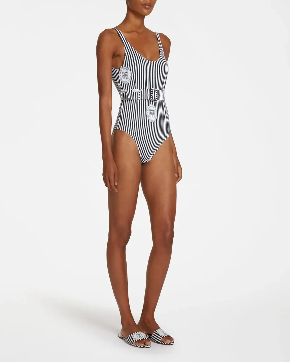 Emporio Sirenuse Jenny One Piece Monogram Striped | Thumbnail 4 Emporio Sirenuse Jenny One Piece Monogram Striped | Thumbnail 4