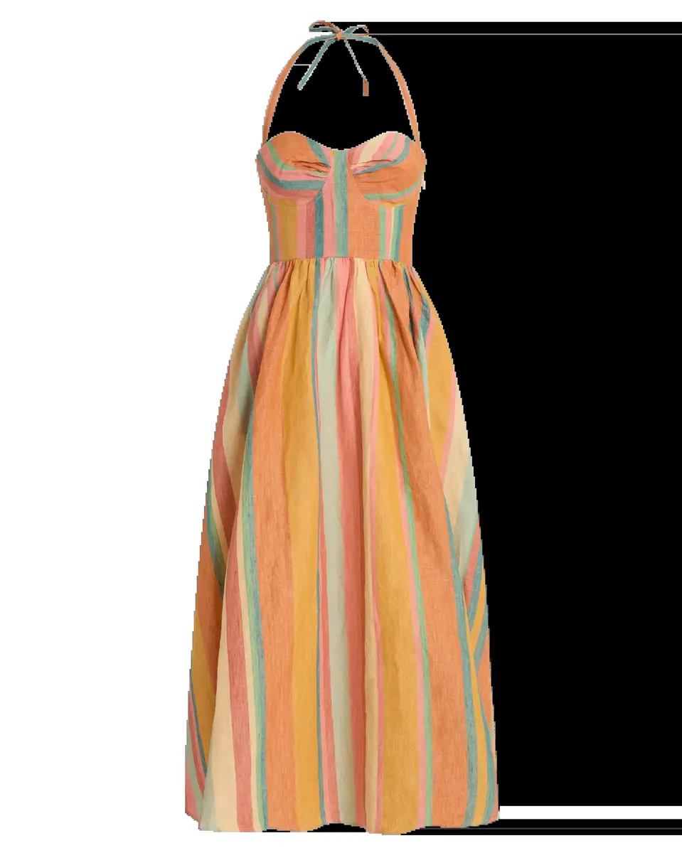 Emporio Sirenuse Johanna Dress in Rainbow Stripes | Thumbnail 4 Emporio Sirenuse Johanna Dress in Rainbow Stripes | Thumbnail 4