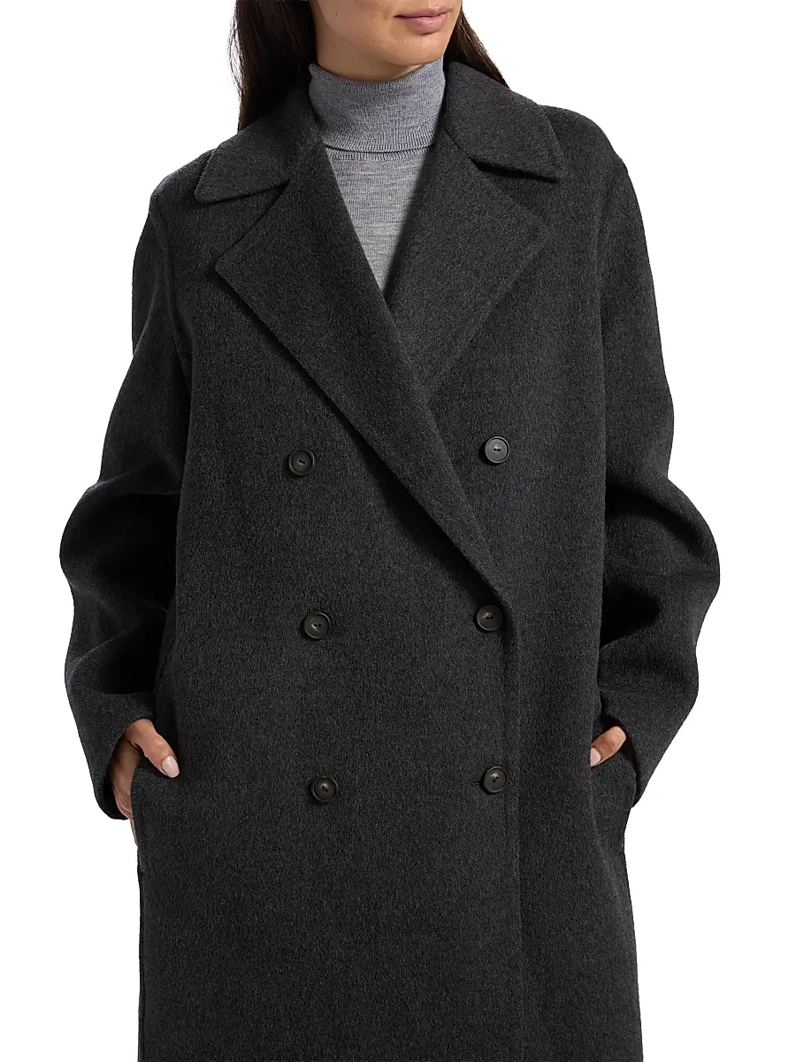 Vince Women's Wool-Blend Double-Breasted Longline Coat | Thumbnail 6