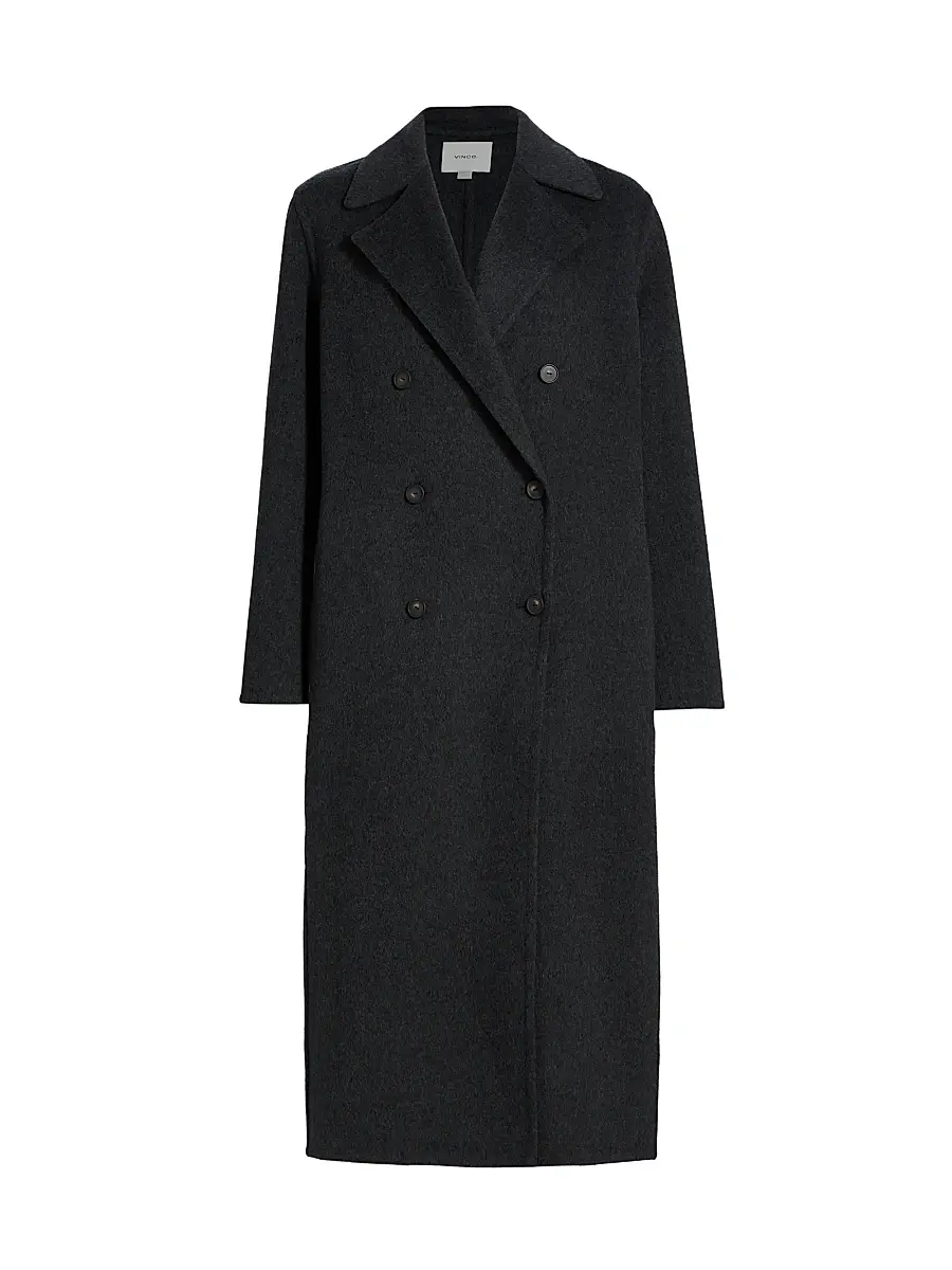 Vince Women's Wool-Blend Double-Breasted Longline Coat