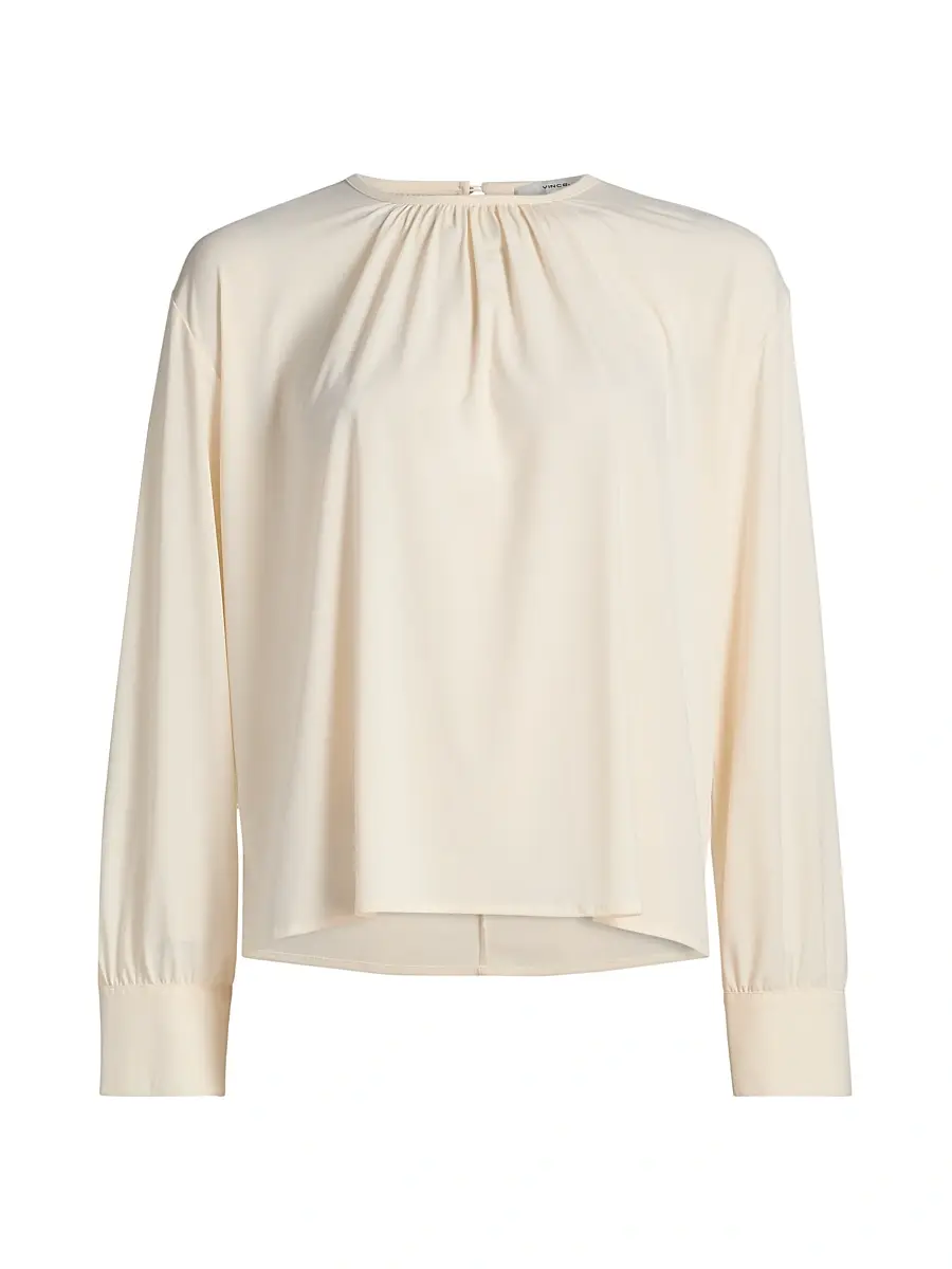 Vince Women's Gathered Crewneck Blouse
