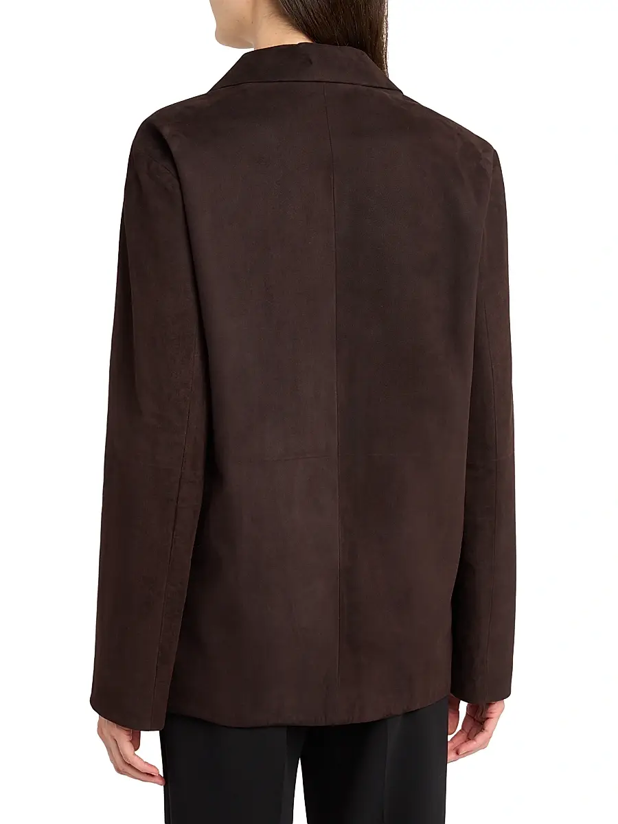 The Row Women's Fabian Suede Shirt Jacket - Dark Brown | Thumbnail 5 The Row Women's Fabian Suede Shirt Jacket - Dark Brown | Thumbnail 5