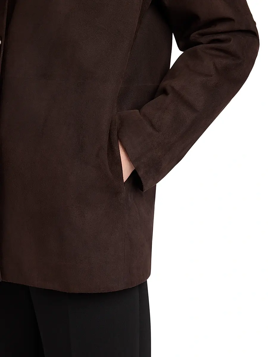 The Row Women's Fabian Suede Shirt Jacket - Dark Brown | Thumbnail 6 The Row Women's Fabian Suede Shirt Jacket - Dark Brown | Thumbnail 6