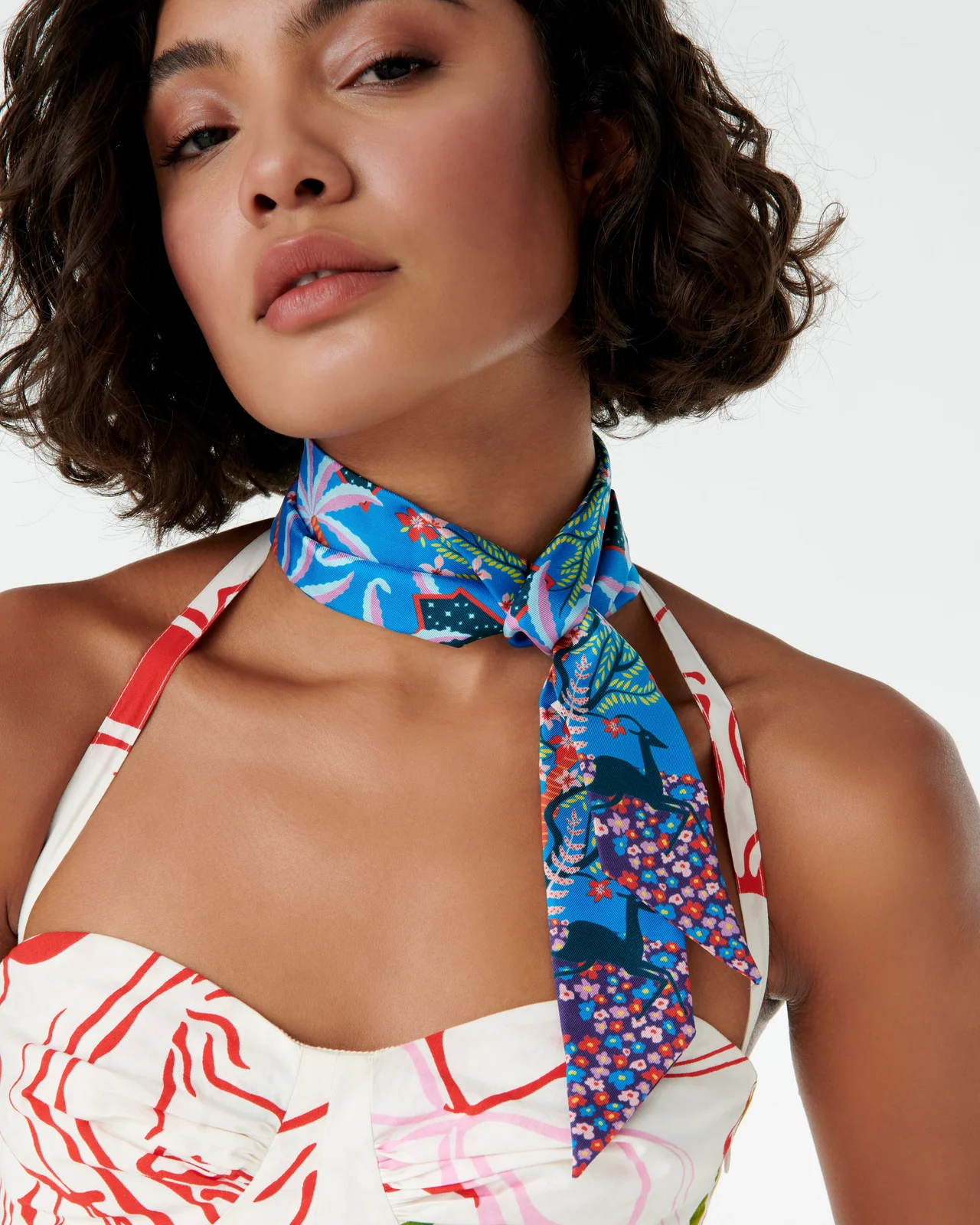 Emporio Sirenuse Long Twilly Scarf in Louis Barthélemy Print
