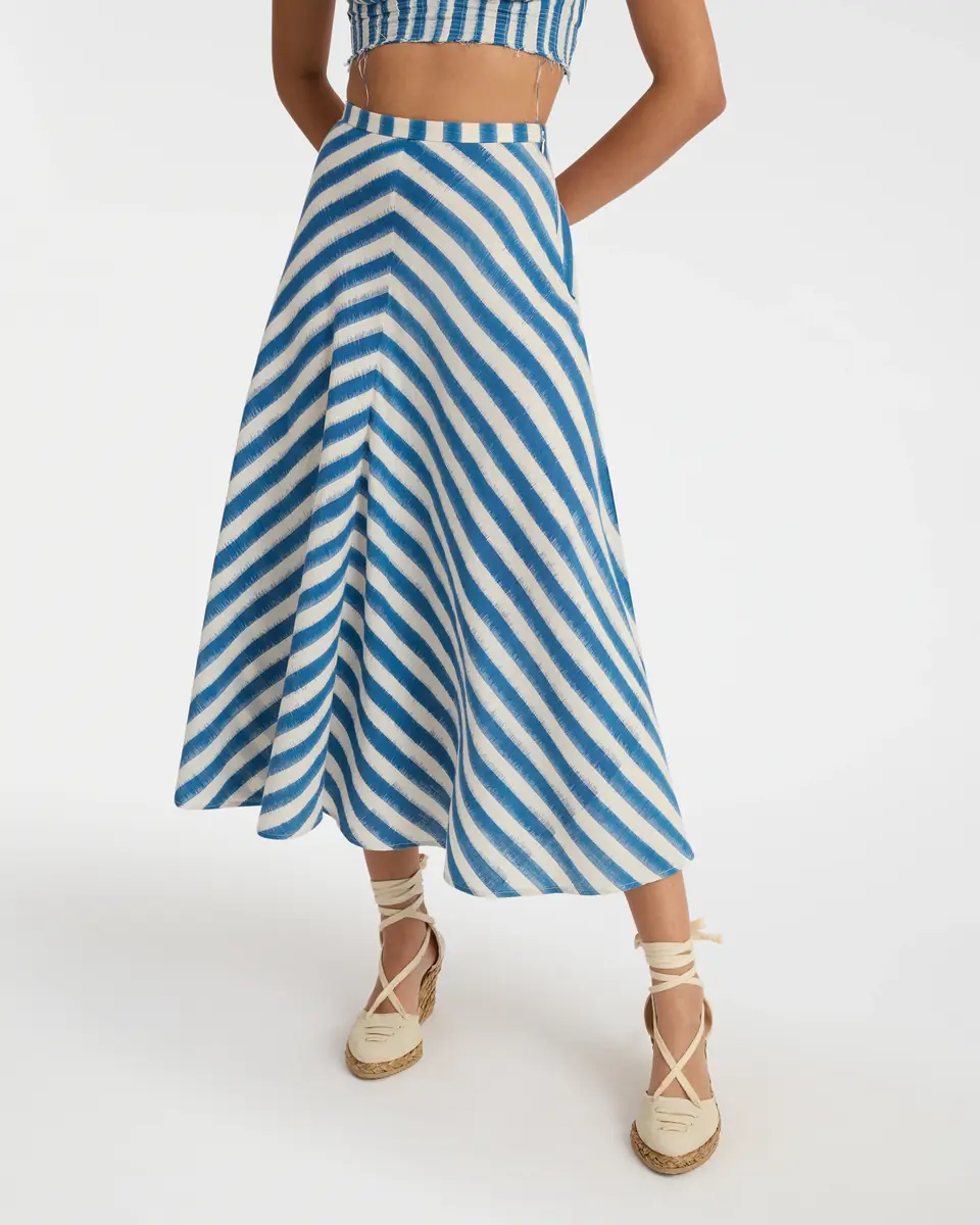 Emporio Sirenuse Marta Skirt in Ikat Stripes | Thumbnail 3 Emporio Sirenuse Marta Skirt in Ikat Stripes | Thumbnail 3