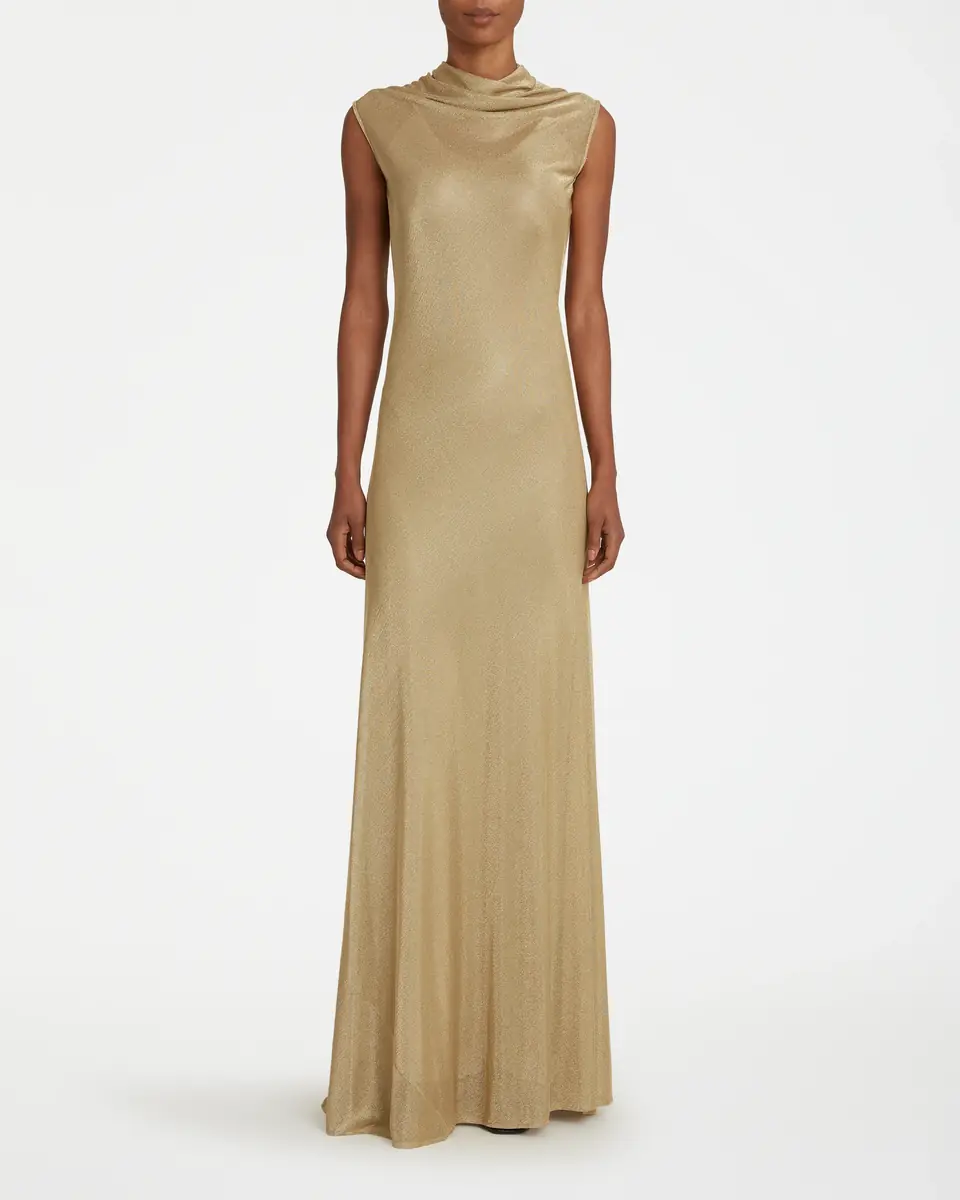 Emporio Sirenuse Matilde Dress in Metallic Jersey | Thumbnail 4 Emporio Sirenuse Matilde Dress in Metallic Jersey | Thumbnail 4