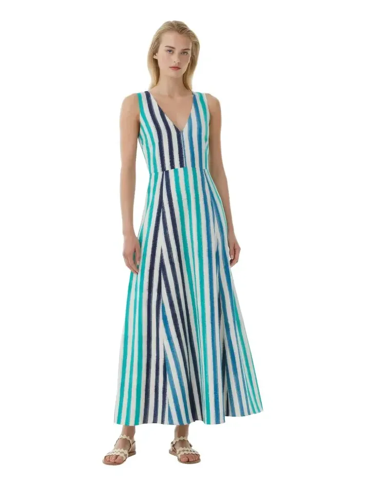 Nellie Dress in Ikat Stripes Nellie Dress in Ikat Stripes