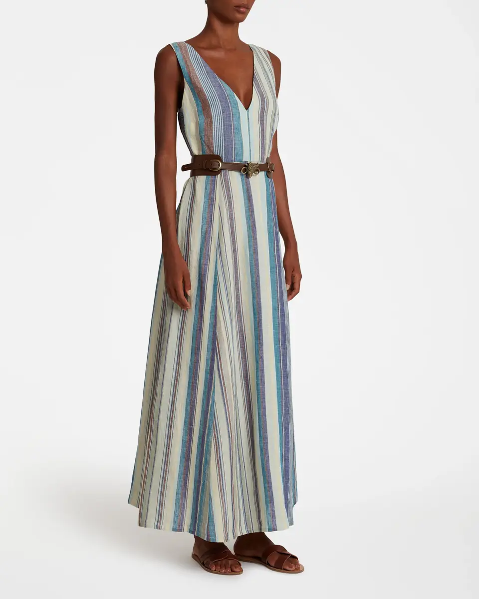 Emporio Sirenuse Nellie Dress In Rainbow Stripes | Thumbnail 3 Emporio Sirenuse Nellie Dress In Rainbow Stripes | Thumbnail 3