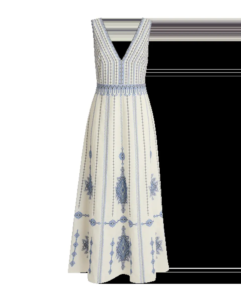 Emporio Sirenuse Nellie Dress with Astragal Embroidery | Thumbnail 4 Emporio Sirenuse Nellie Dress with Astragal Embroidery | Thumbnail 4