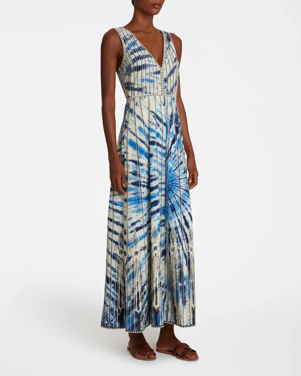 Emporio Sirenuse Nellie Dress With Tie Dye Embroidery | Thumbnail 3 Emporio Sirenuse Nellie Dress With Tie Dye Embroidery | Thumbnail 3