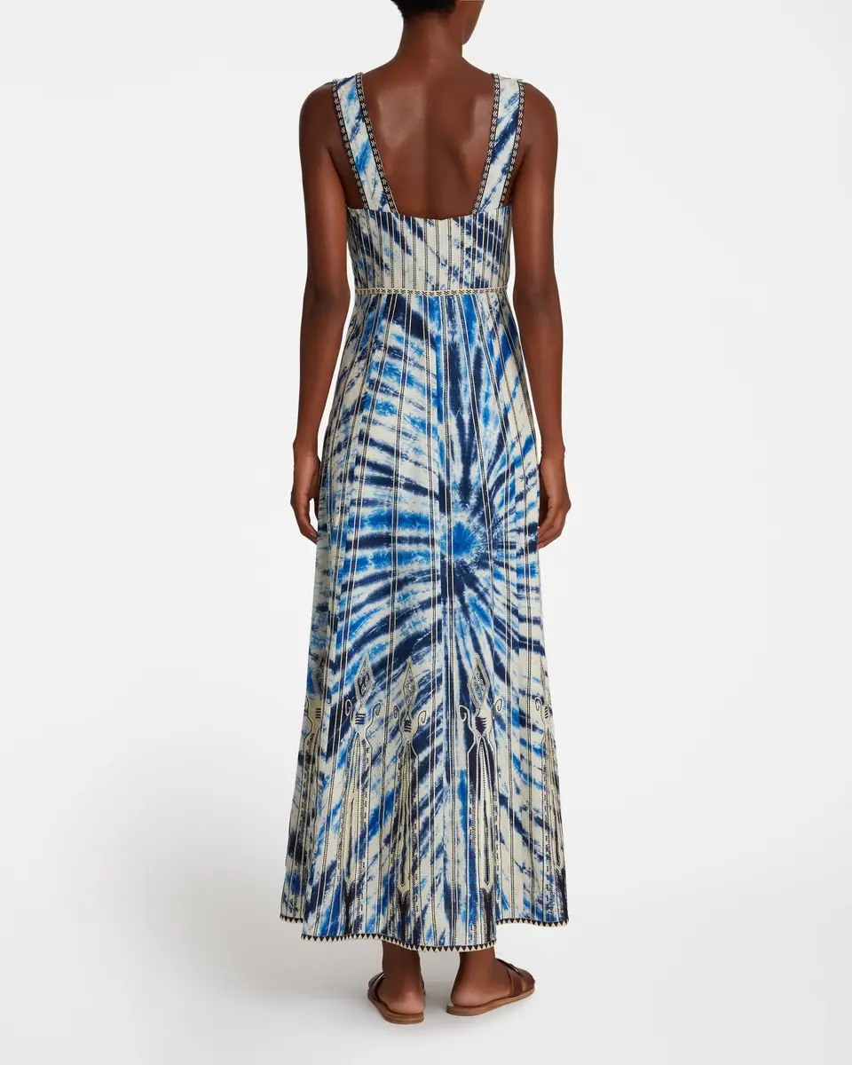 Emporio Sirenuse Nellie Dress With Tie Dye Embroidery | Thumbnail 4 Emporio Sirenuse Nellie Dress With Tie Dye Embroidery | Thumbnail 4