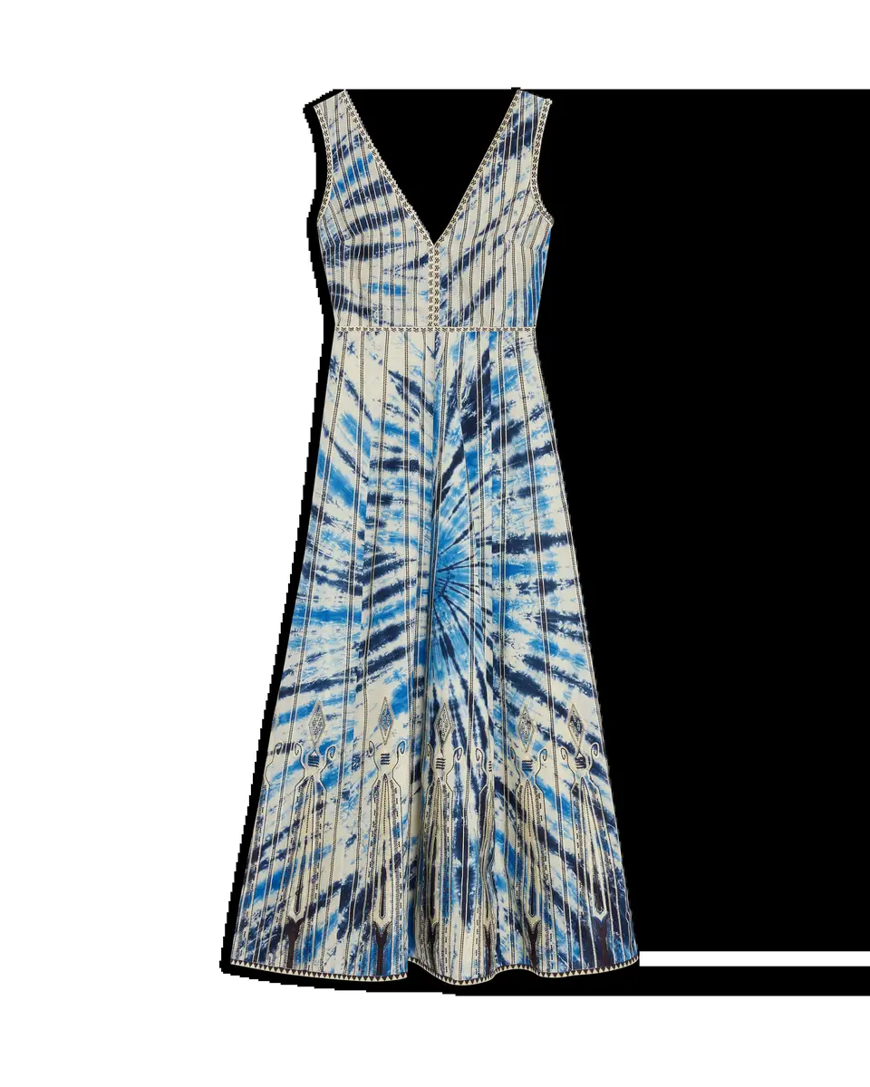 Nellie Dress With Tie Dye Embroidery