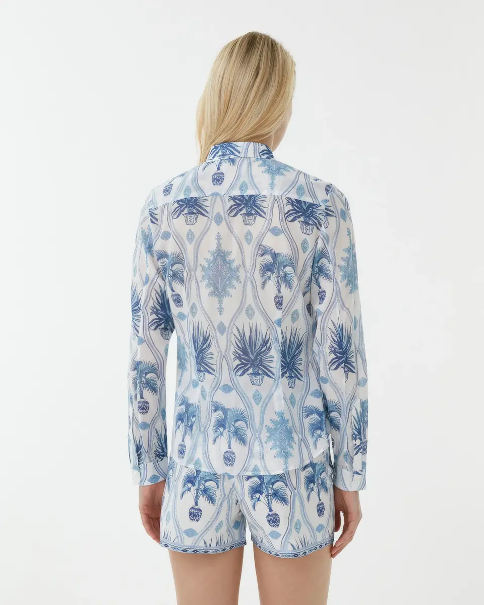 Emporio Sirenuse Odetta Shirt in Garden Mesh Print | Thumbnail 4