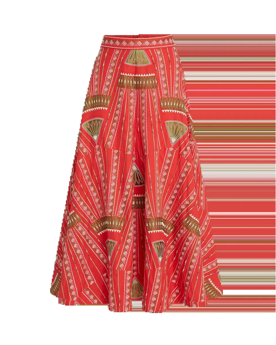 Emporio Sirenuse Tasha Skirt with Japanese Peacock Embroidery | Thumbnail 5 Emporio Sirenuse Tasha Skirt with Japanese Peacock Embroidery | Thumbnail 5