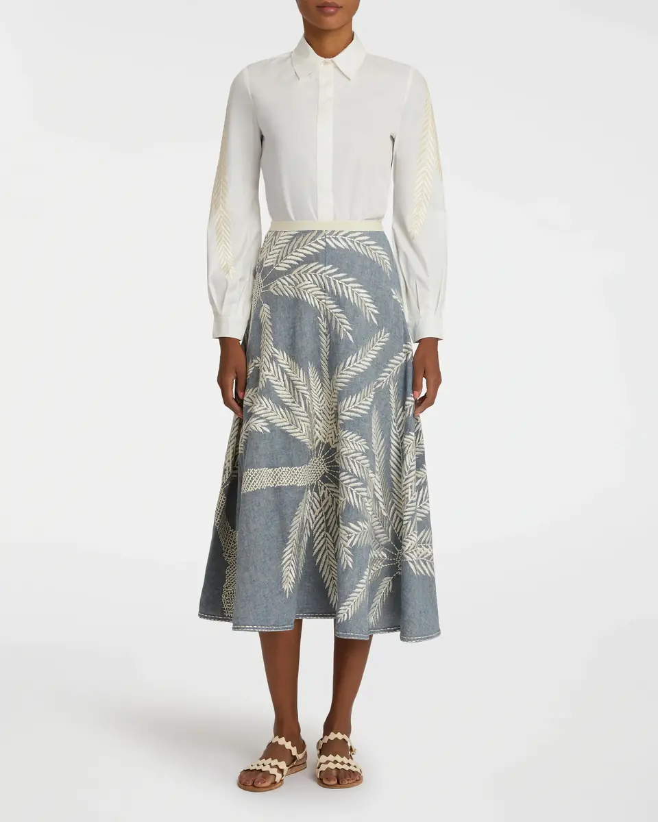 Emporio Sirenuse Tasha Skirt with Palm Embroidery | Thumbnail 11 Emporio Sirenuse Tasha Skirt with Palm Embroidery | Thumbnail 11