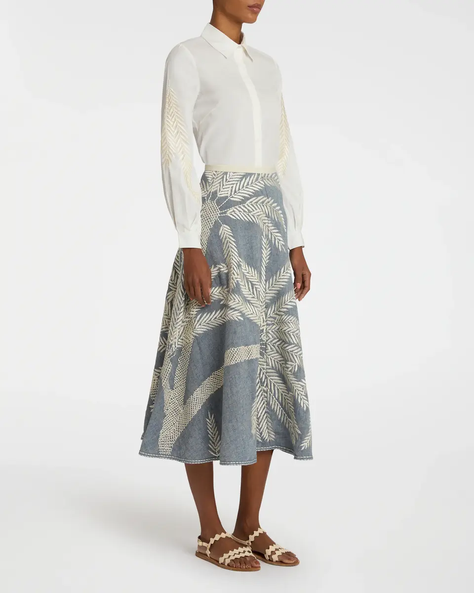 Emporio Sirenuse Tasha Skirt with Palm Embroidery | Thumbnail 12 Emporio Sirenuse Tasha Skirt with Palm Embroidery | Thumbnail 12
