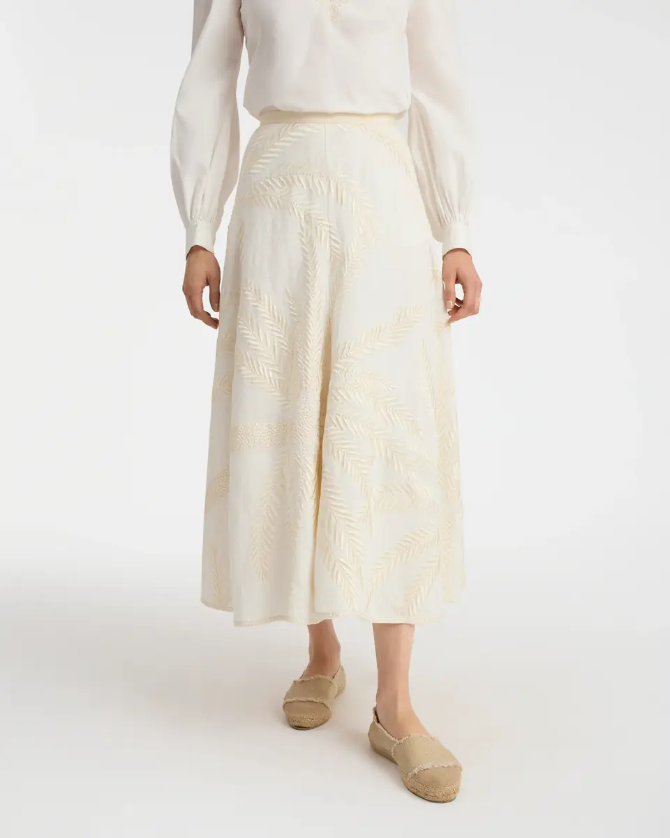Emporio Sirenuse Tasha Skirt with Palm Embroidery | Thumbnail 3 Emporio Sirenuse Tasha Skirt with Palm Embroidery | Thumbnail 3