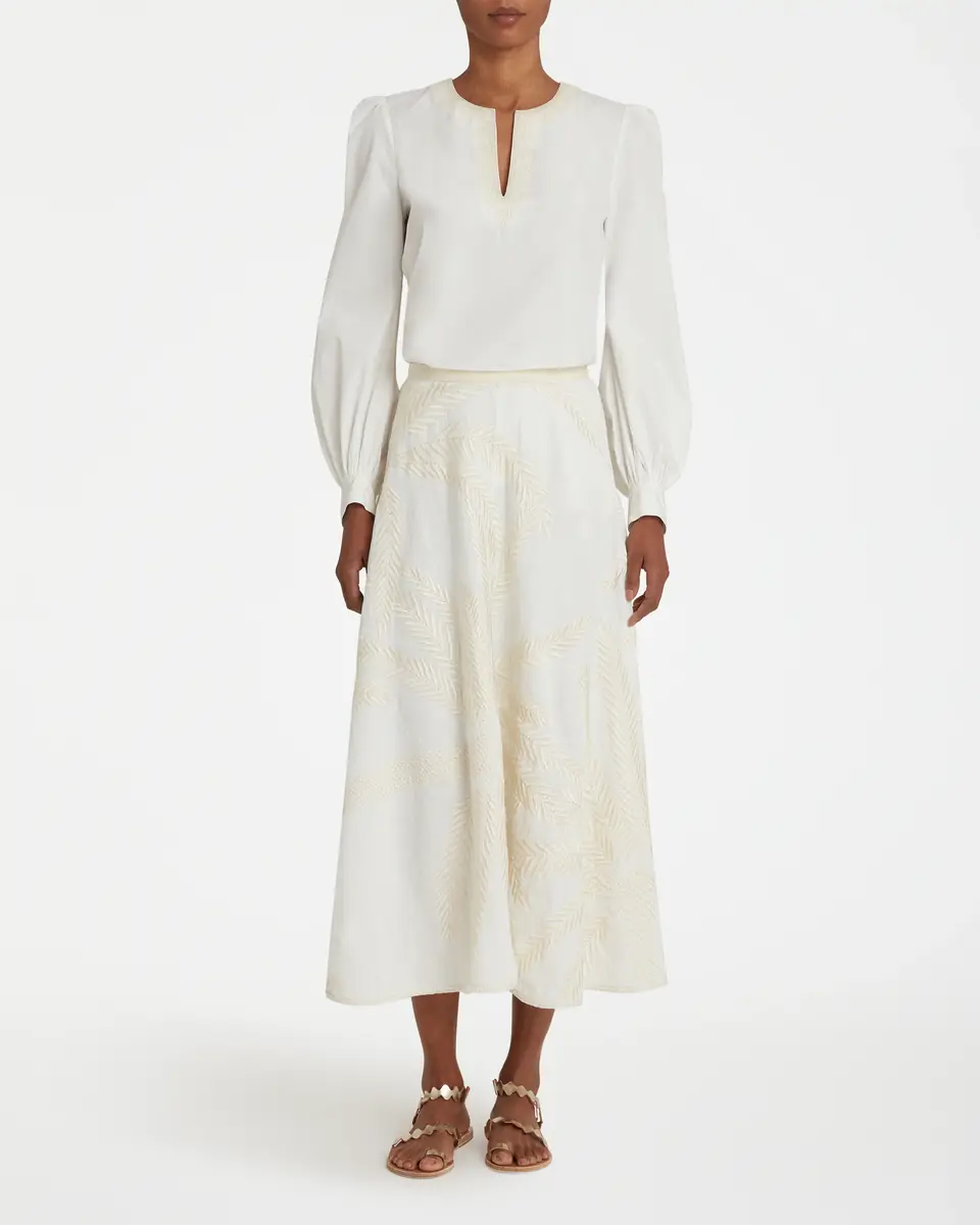 Emporio Sirenuse Tasha Skirt with Palm Embroidery | Thumbnail 4 Emporio Sirenuse Tasha Skirt with Palm Embroidery | Thumbnail 4