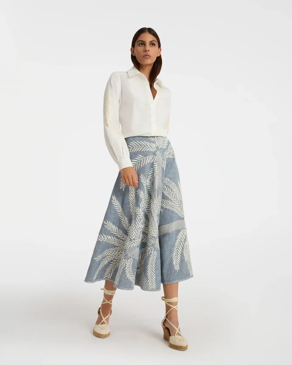 Emporio Sirenuse Tasha Skirt with Palm Embroidery | Thumbnail 7 Emporio Sirenuse Tasha Skirt with Palm Embroidery | Thumbnail 7