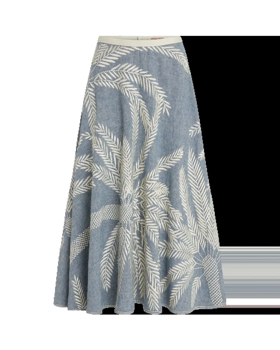 Emporio Sirenuse Tasha Skirt with Palm Embroidery | Thumbnail 8 Emporio Sirenuse Tasha Skirt with Palm Embroidery | Thumbnail 8