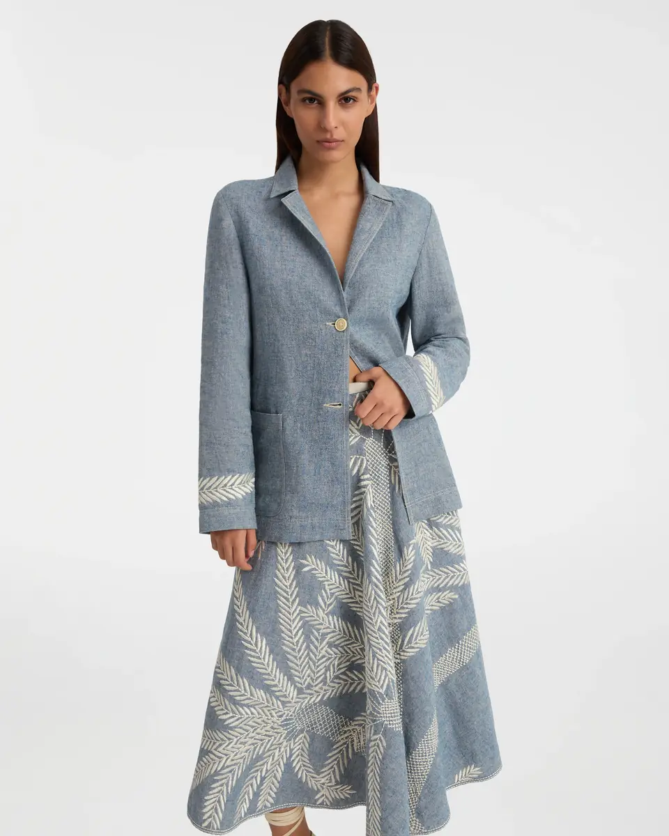 Emporio Sirenuse Tasha Skirt with Palm Embroidery | Thumbnail 10 Emporio Sirenuse Tasha Skirt with Palm Embroidery | Thumbnail 10