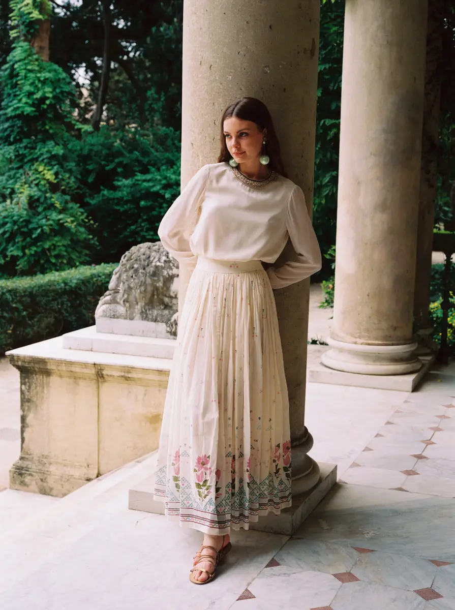 Emporio Sirenuse Teodora Skirt in Indian Rose Print | Thumbnail 5 Emporio Sirenuse Teodora Skirt in Indian Rose Print | Thumbnail 5