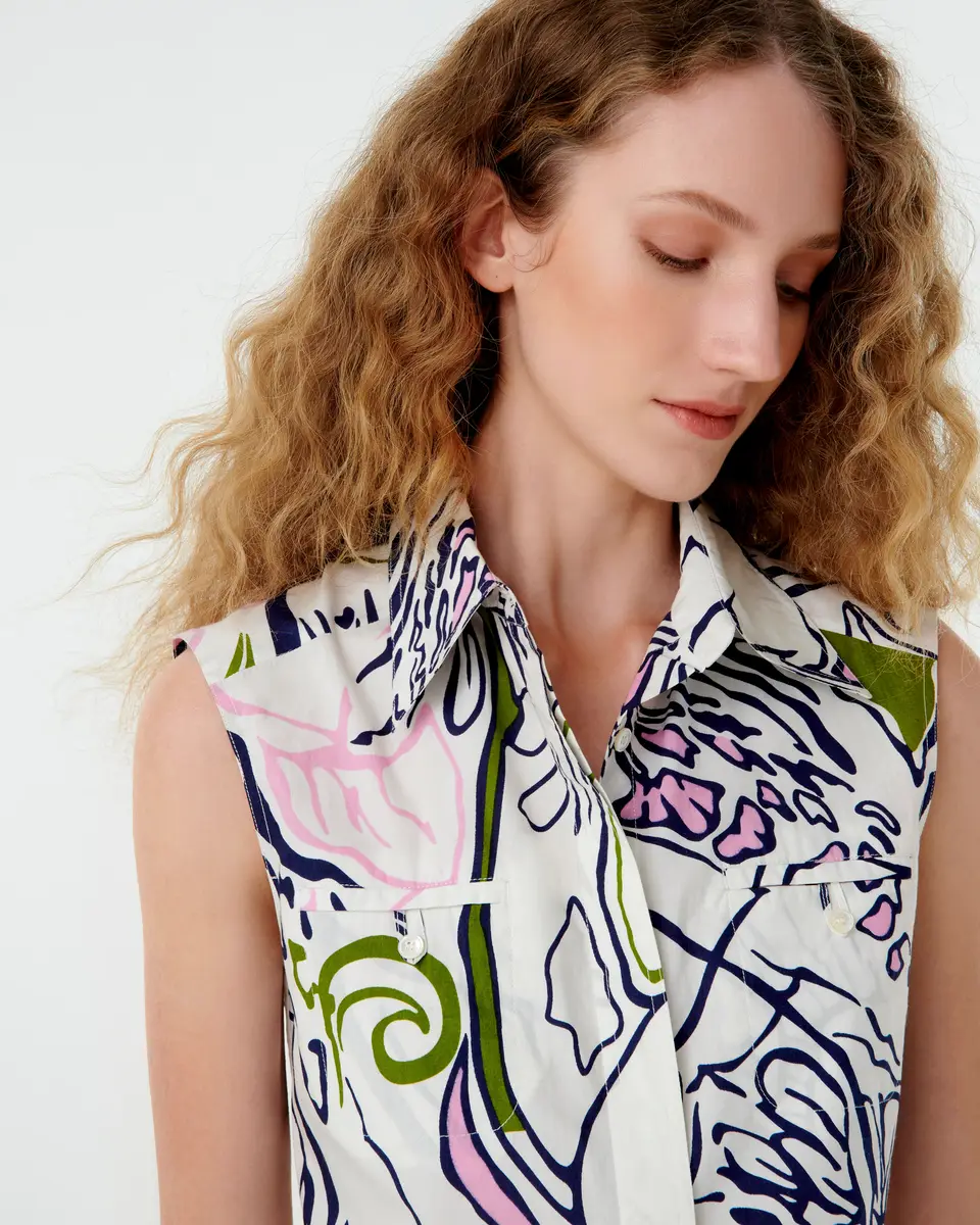 Emporio Sirenuse Ylenia Top in Calypso Print | Thumbnail 7