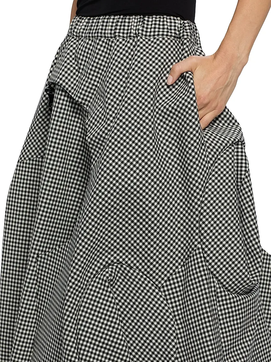 Comme des Garçons Women's Gingham Wool Midi-Skirt - Black Ecru | Thumbnail 6 Comme des Garçons Women's Gingham Wool Midi-Skirt - Black Ecru | Thumbnail 6