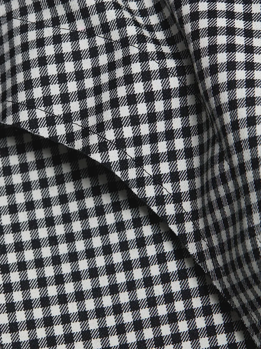 Comme des Garçons Women's Gingham Wool Midi-Skirt - Black Ecru | Thumbnail 7 Comme des Garçons Women's Gingham Wool Midi-Skirt - Black Ecru | Thumbnail 7