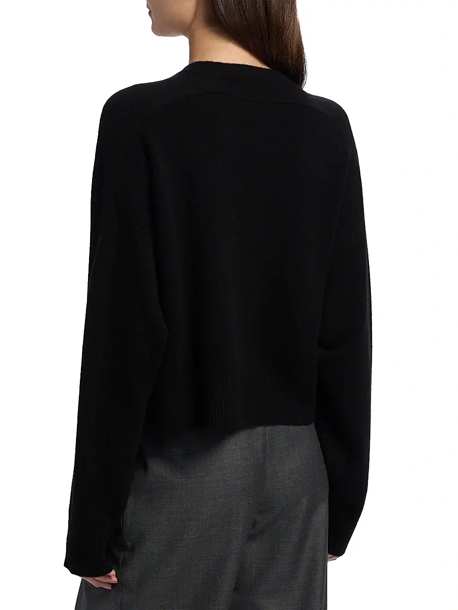 Loulou de Saison Women's Anzor Cashmere V-Neck Boxy Sweater | Thumbnail 5 Loulou de Saison Women's Anzor Cashmere V-Neck Boxy Sweater | Thumbnail 5