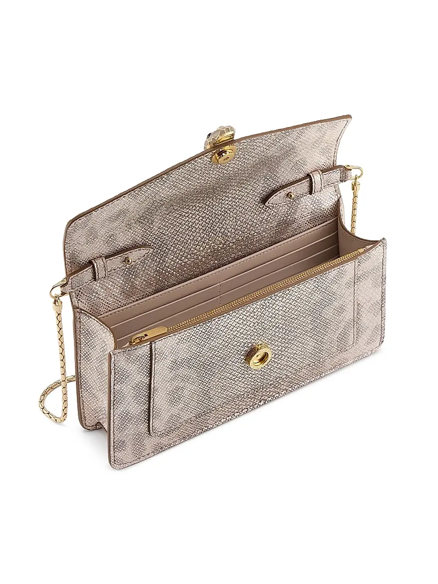 BVLGARI Women's Serpenti Forever Snakeskin-Embossed Leather Pochette | Thumbnail 2 BVLGARI Women's Serpenti Forever Snakeskin-Embossed Leather Pochette | Thumbnail 2