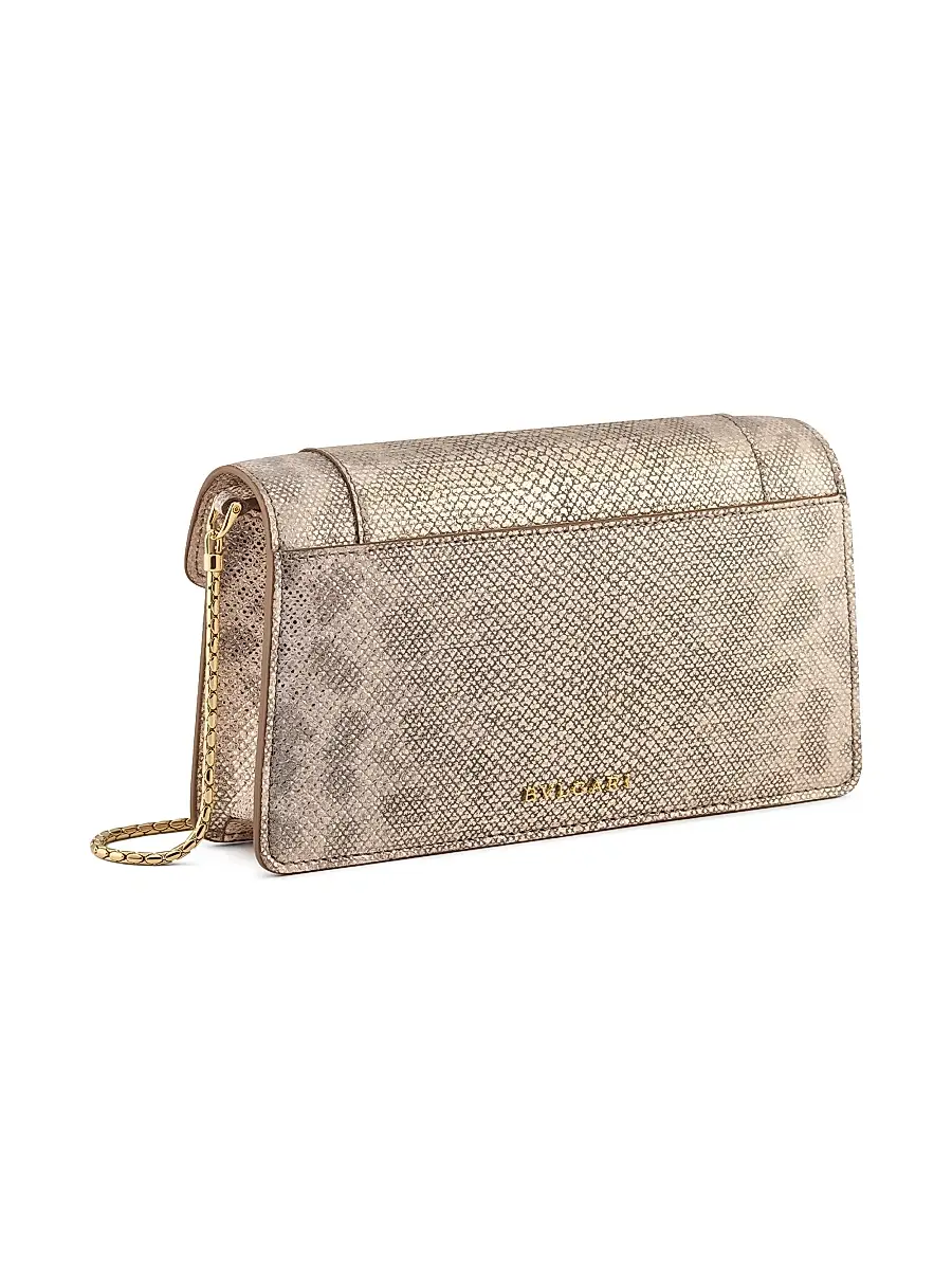 BVLGARI Women's Serpenti Forever Snakeskin-Embossed Leather Pochette | Thumbnail 3 BVLGARI Women's Serpenti Forever Snakeskin-Embossed Leather Pochette | Thumbnail 3