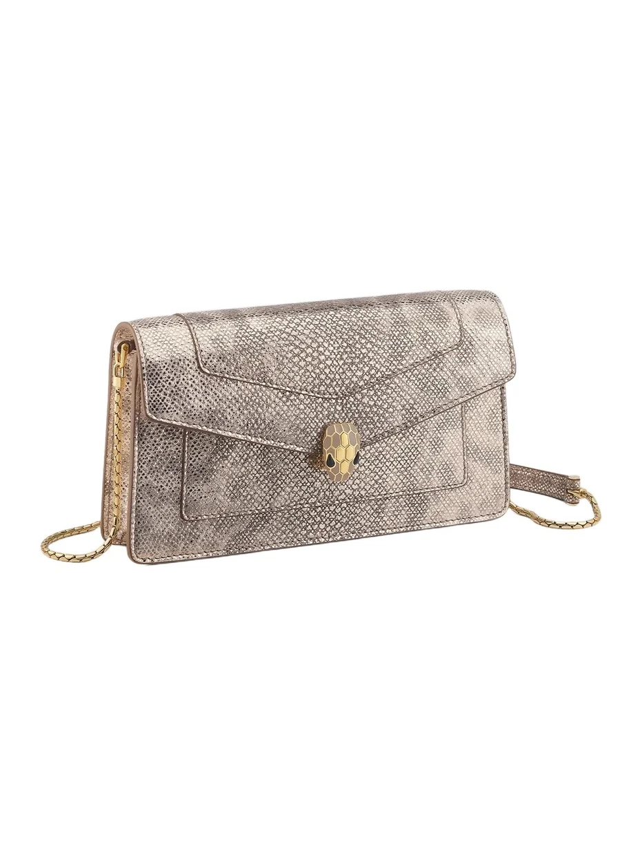 BVLGARI Women's Serpenti Forever Snakeskin-Embossed Leather Pochette