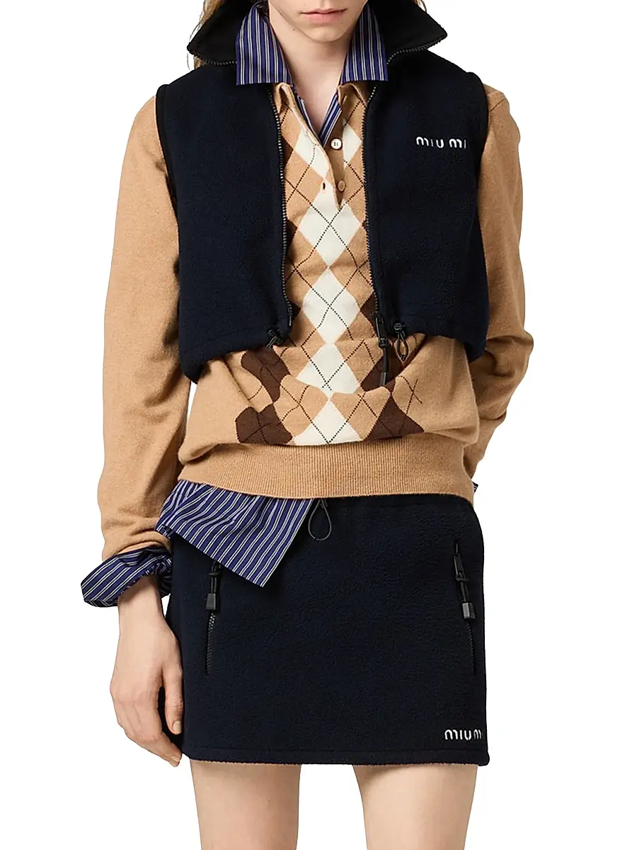 Miu Miu Women's Fleece Top - Blue | Thumbnail 2