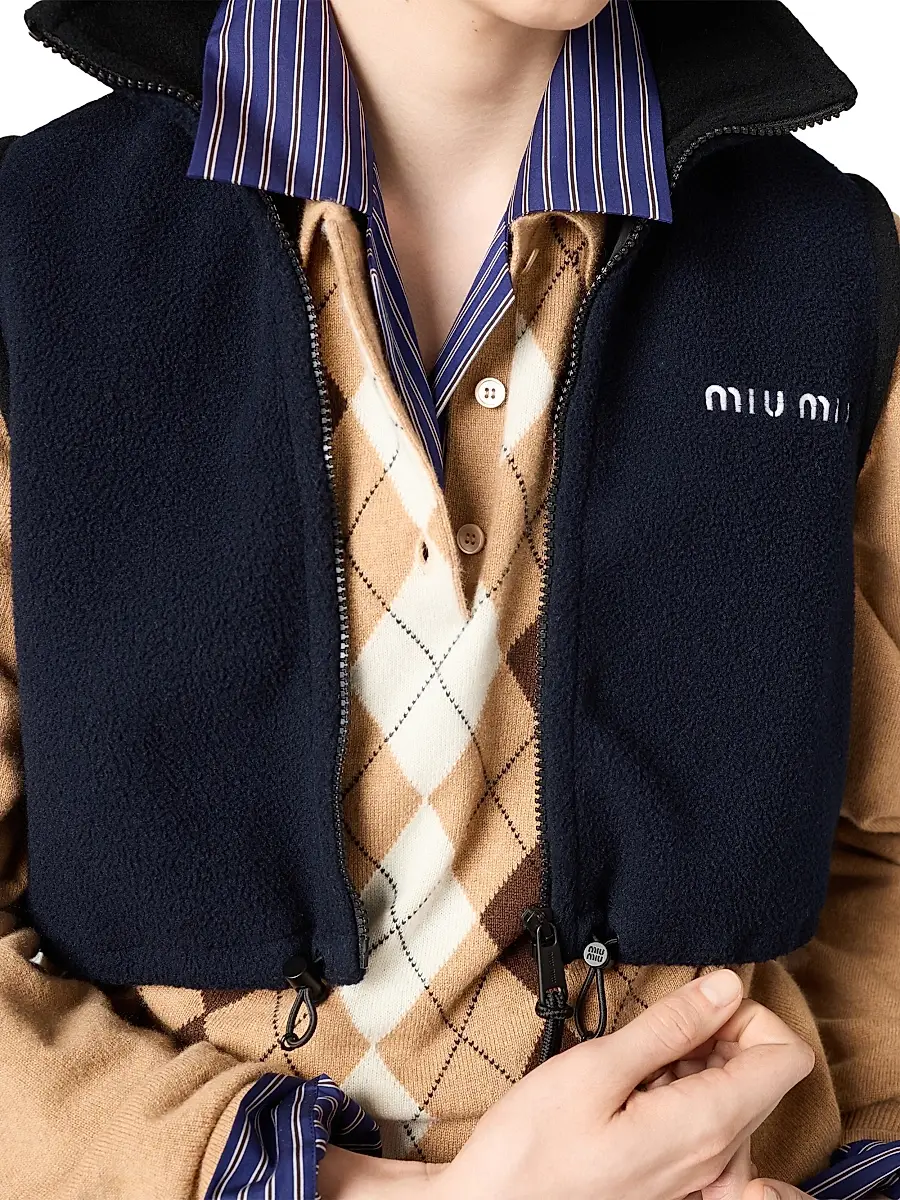 Miu Miu Women's Fleece Top - Blue | Thumbnail 4