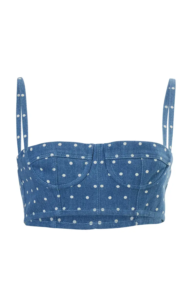 Carolina Herrera Denim Bustier Crop Top | Thumbnail 5
