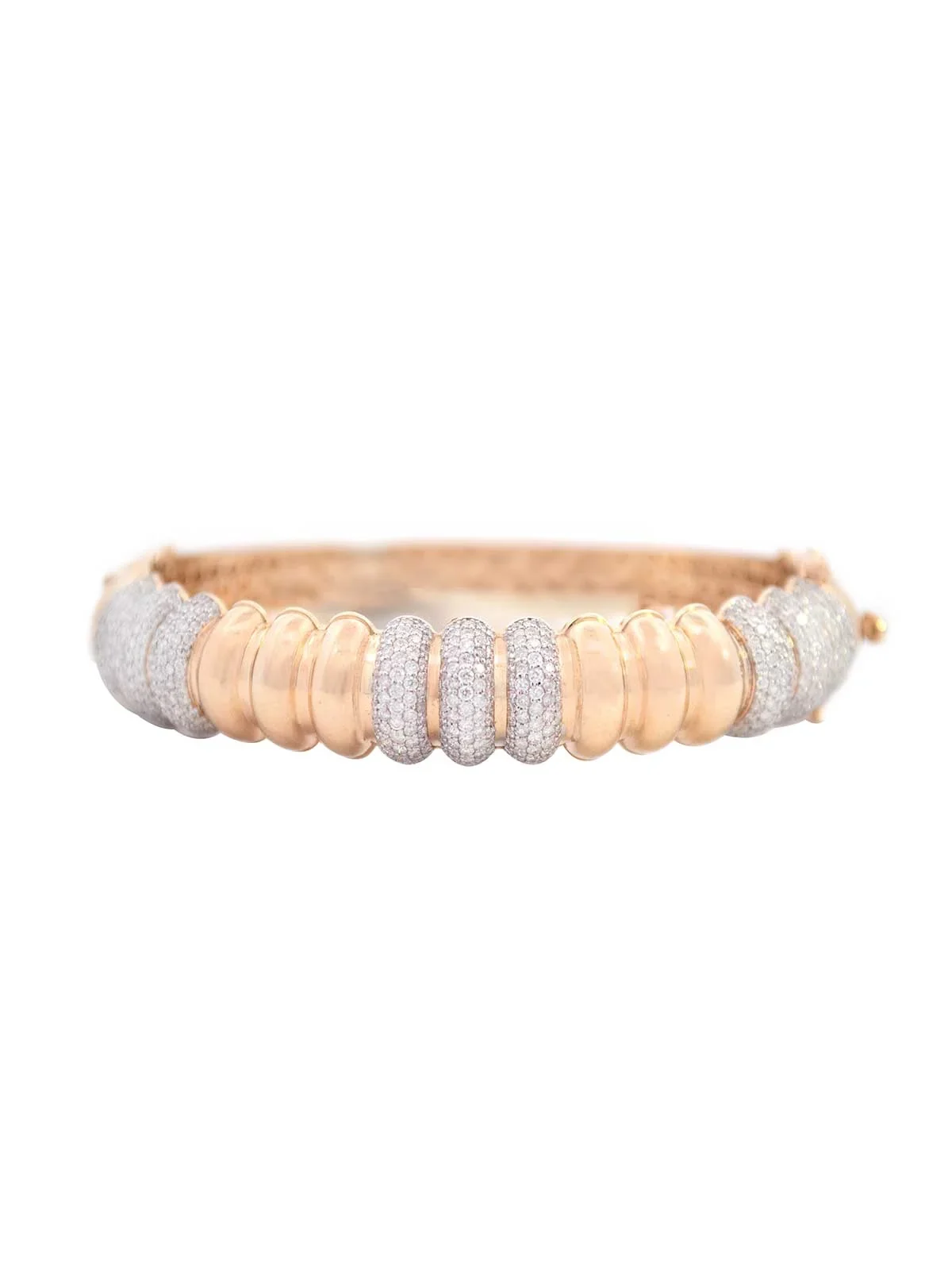 3.28ct Diamond 14K Gold Bangle Bracelet