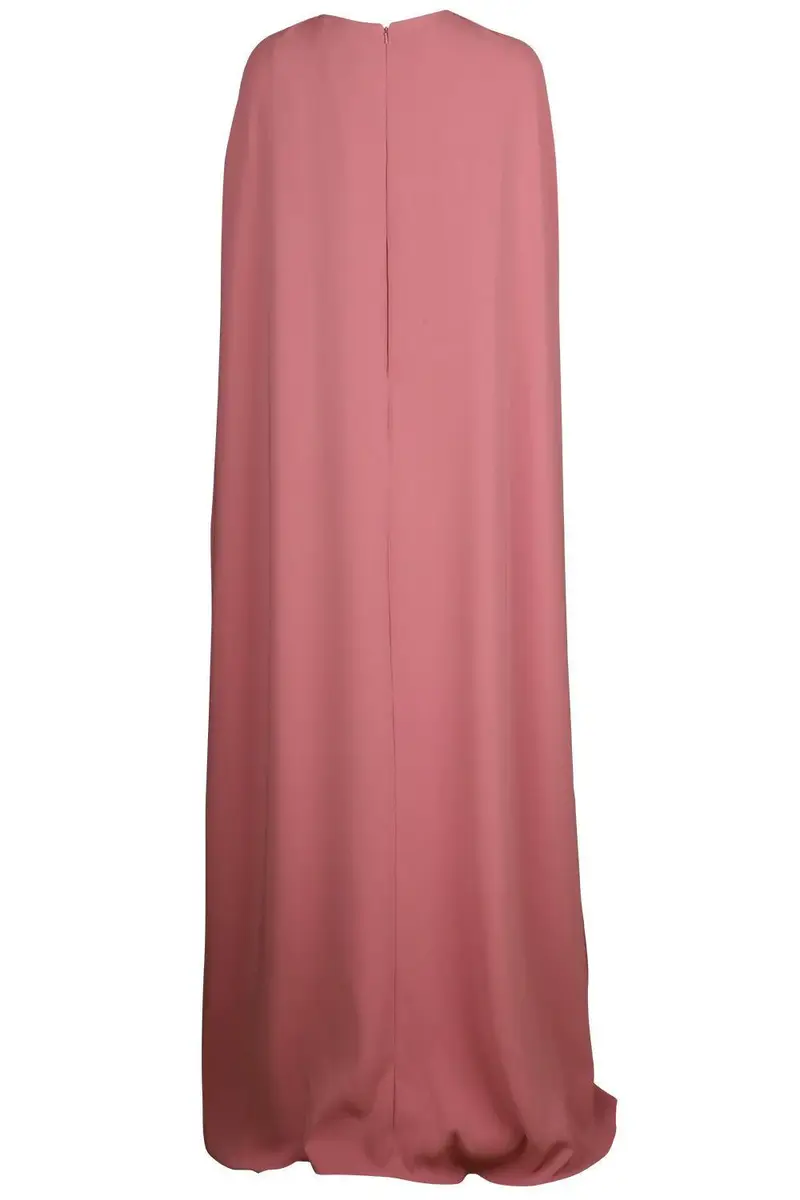 Oscar de la Renta Draped Sleeve Brooch Caftan Gown | Thumbnail 6