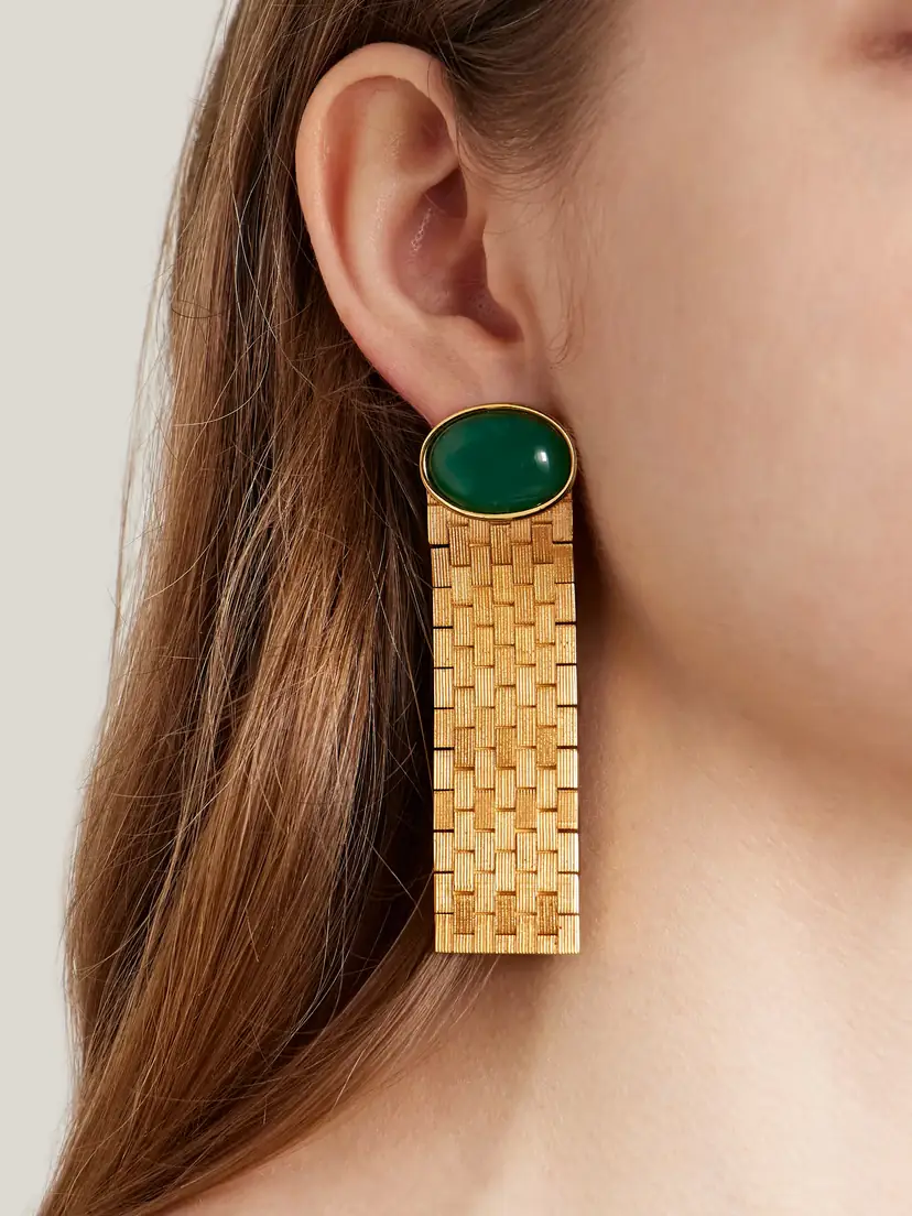 Khaite Chronos Gold-plated Agate Earrings | Thumbnail 2