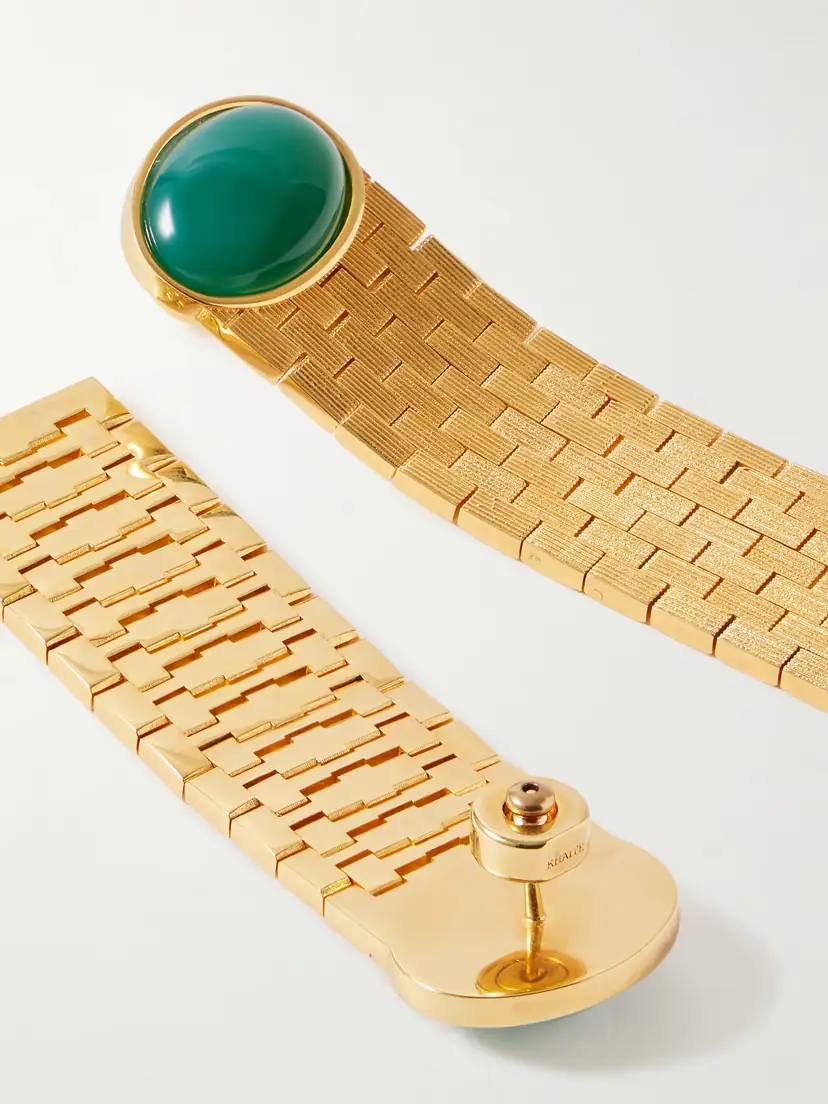 Khaite Chronos Gold-plated Agate Earrings | Thumbnail 3