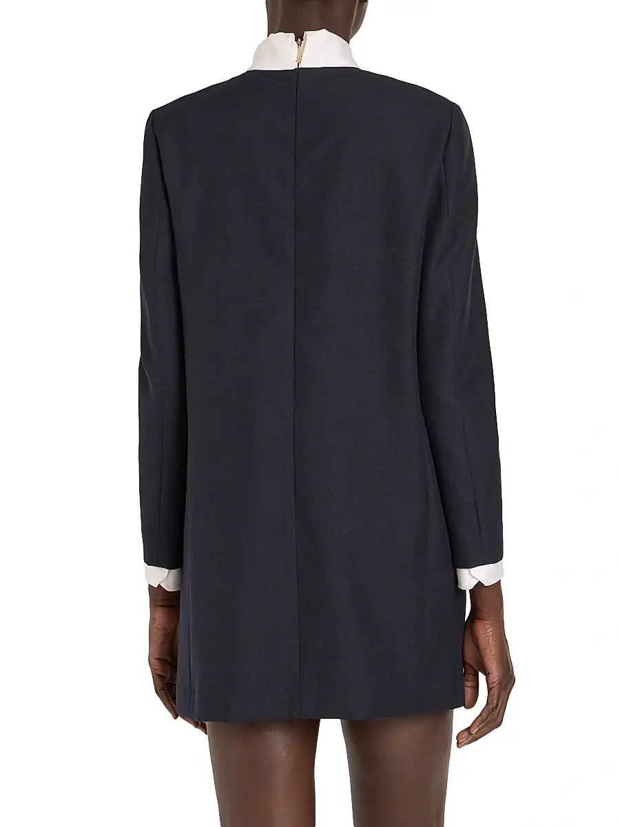 Thom Browne Women's Tieneck Virgin Wool-Silk Shift Minidress | Thumbnail 5 Thom Browne Women's Tieneck Virgin Wool-Silk Shift Minidress | Thumbnail 5