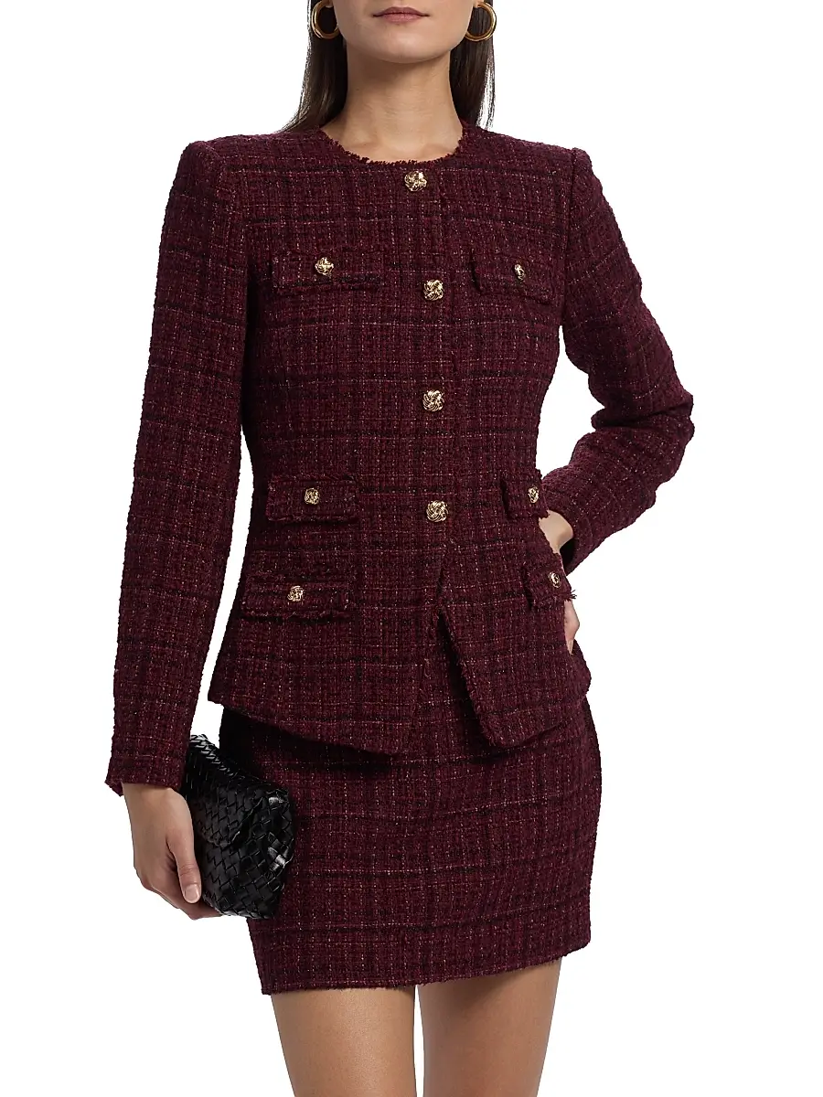 Generation Love Women's Havana Cotton-Blend Metallic Tweed Jacket | Thumbnail 3 Generation Love Women's Havana Cotton-Blend Metallic Tweed Jacket | Thumbnail 3
