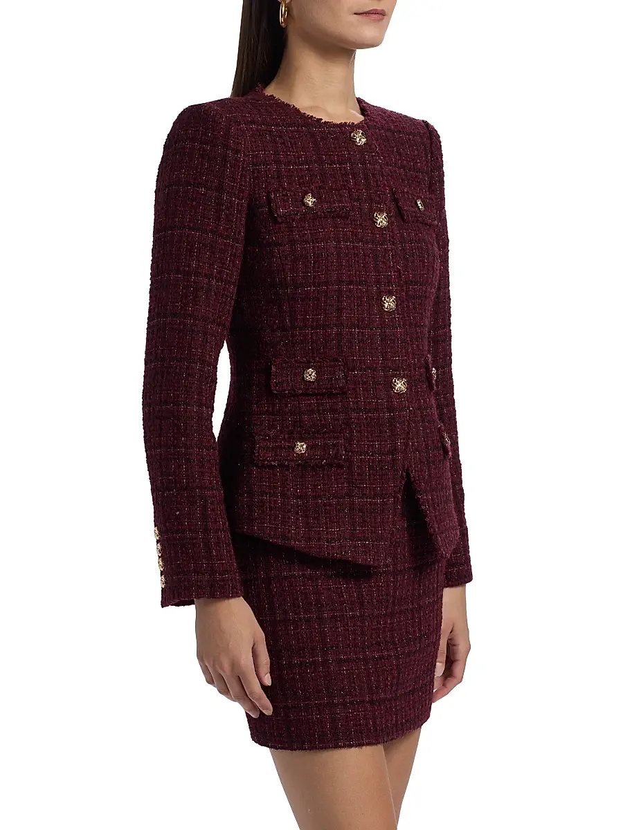 Generation Love Women's Havana Cotton-Blend Metallic Tweed Jacket | Thumbnail 4 Generation Love Women's Havana Cotton-Blend Metallic Tweed Jacket | Thumbnail 4