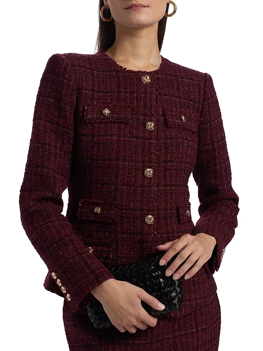 Generation Love Women's Havana Cotton-Blend Metallic Tweed Jacket | Thumbnail 6 Generation Love Women's Havana Cotton-Blend Metallic Tweed Jacket | Thumbnail 6