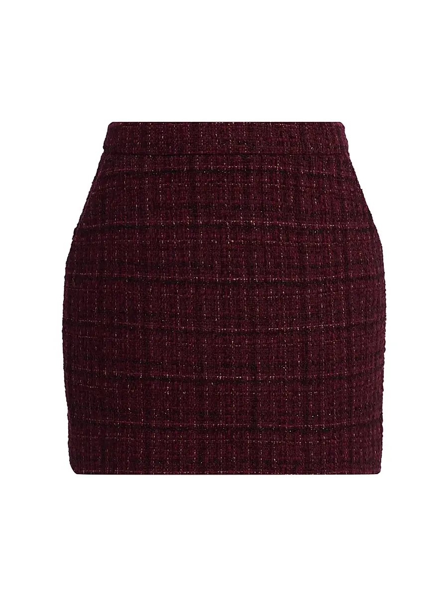 Generation Love Women's Kendra Cotton-Blend Metallic Tweed Miniskirt - Malbec Multi | Image 1 Generation Love Women's Kendra Cotton-Blend Metallic Tweed Miniskirt - Malbec Multi | Image 1