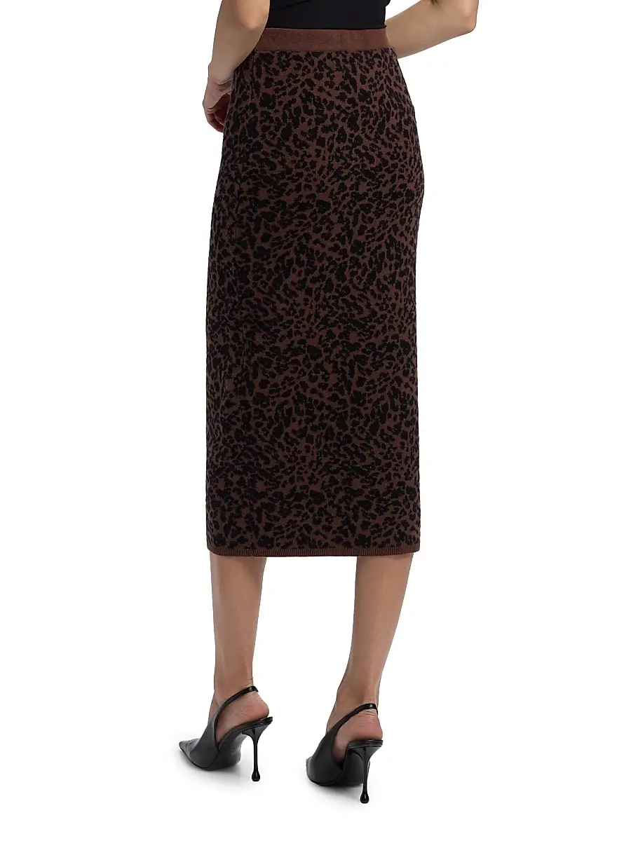 Generation Love Women's Primrose Leopard Jacquard Knit Midi-Skirt | Thumbnail 5 Generation Love Women's Primrose Leopard Jacquard Knit Midi-Skirt | Thumbnail 5