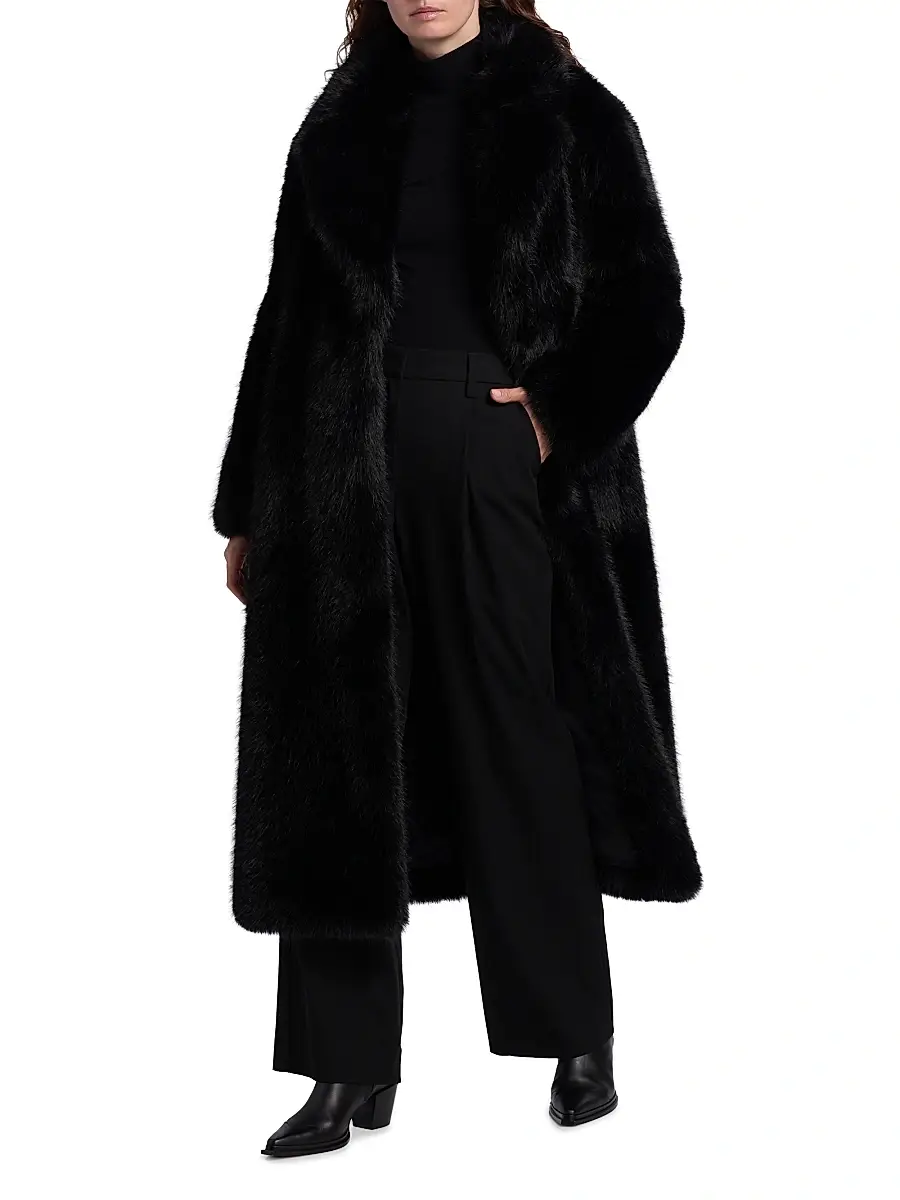 Mercer Collective Women's Mink Stripe Faux-Fur Coat | Thumbnail 2