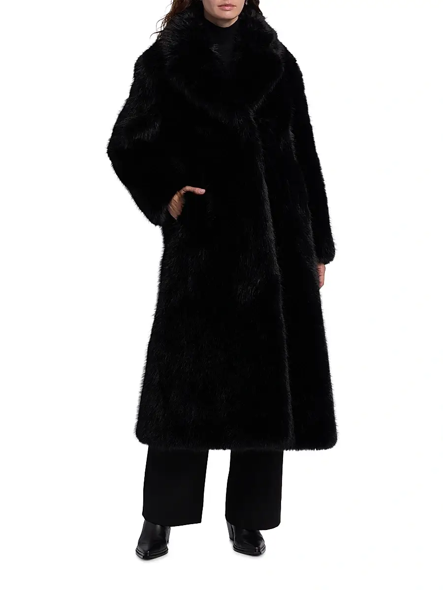 Mercer Collective Women's Mink Stripe Faux-Fur Coat | Thumbnail 3