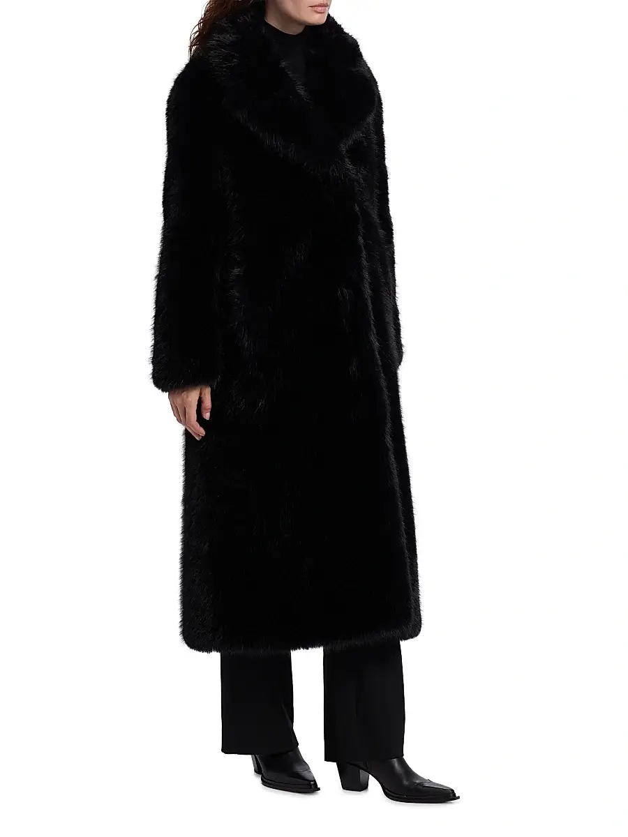 Mercer Collective Women's Mink Stripe Faux-Fur Coat | Thumbnail 4